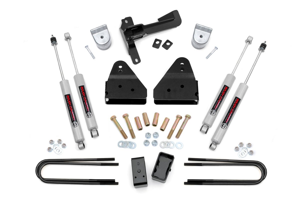 Ford F-350 Super Duty Suspension Lift Kit - Front - Rough Country - 3 Inch Lift + FR Spacer + Premium N3 Shocks - '05-'07
